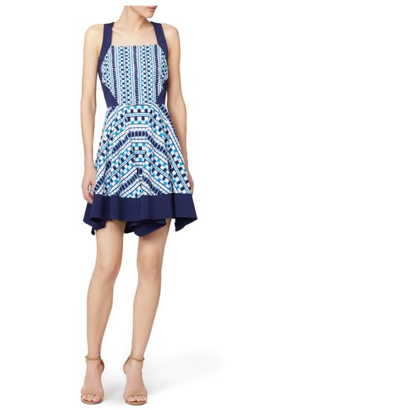 Shoshanna Geometric Grid Dress sz 2 - Picture 1 of 9